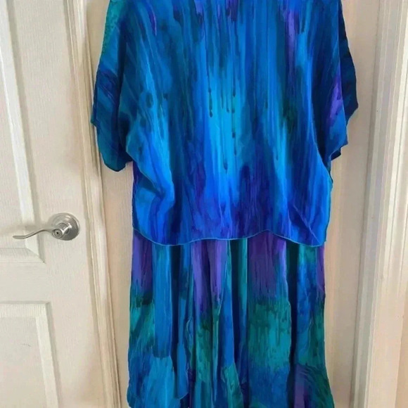 L Leeanne Vintage Hand Painted Fibers Skirt Set Size Medium - Picture 8 of 12